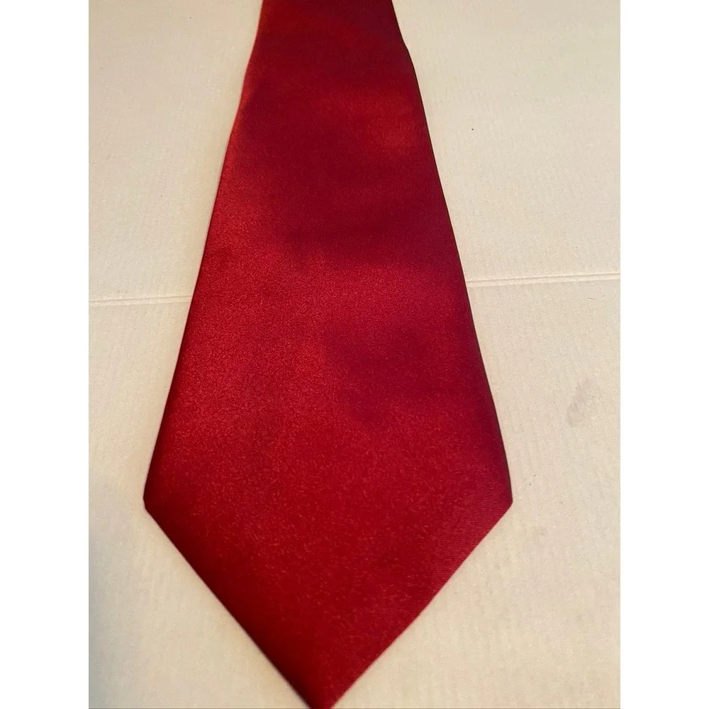 Green Original Mens Red Solid Satin Finish Formal Necktie Classic Silk Style Tie